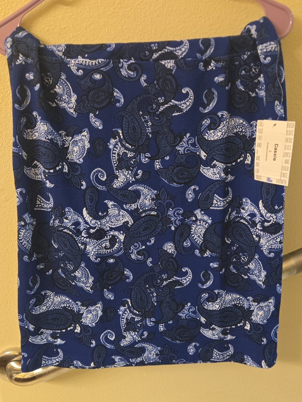 LuLaRoe Cassie Blue Paisley Pencil Skirt
